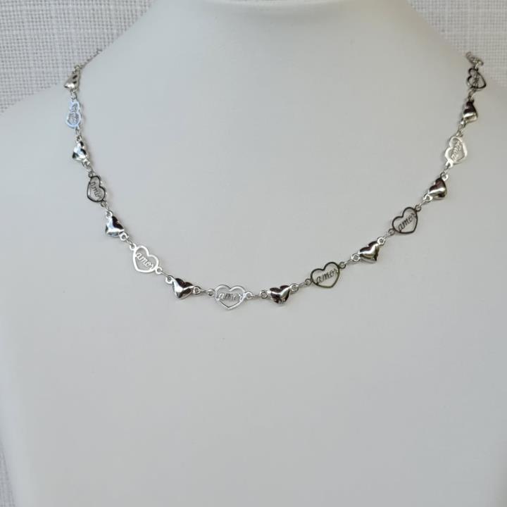 CHOKER AMOR CORAÇÃO PRATA