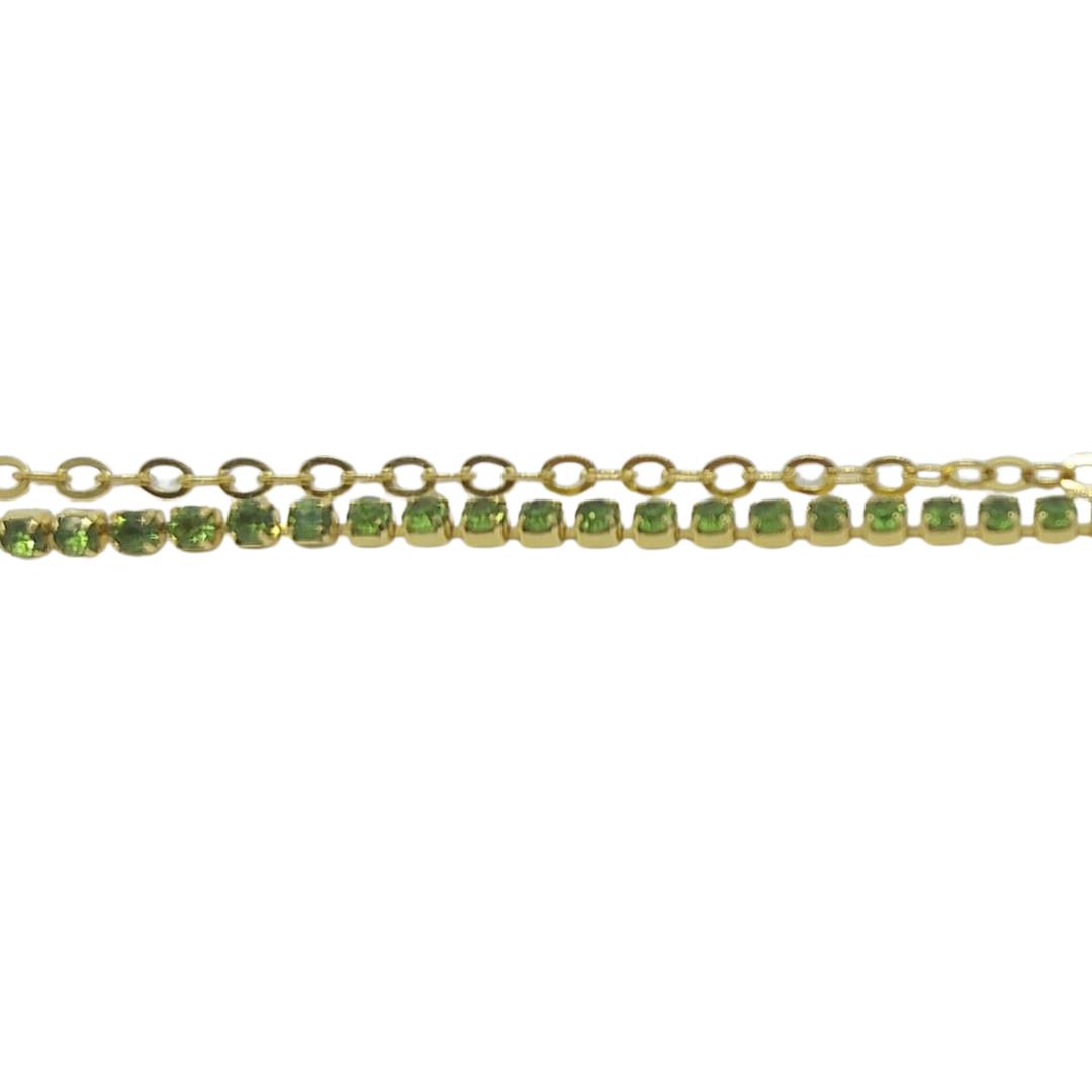 PULSEIRA DUPLA MICRO ZIRCONIA OURO