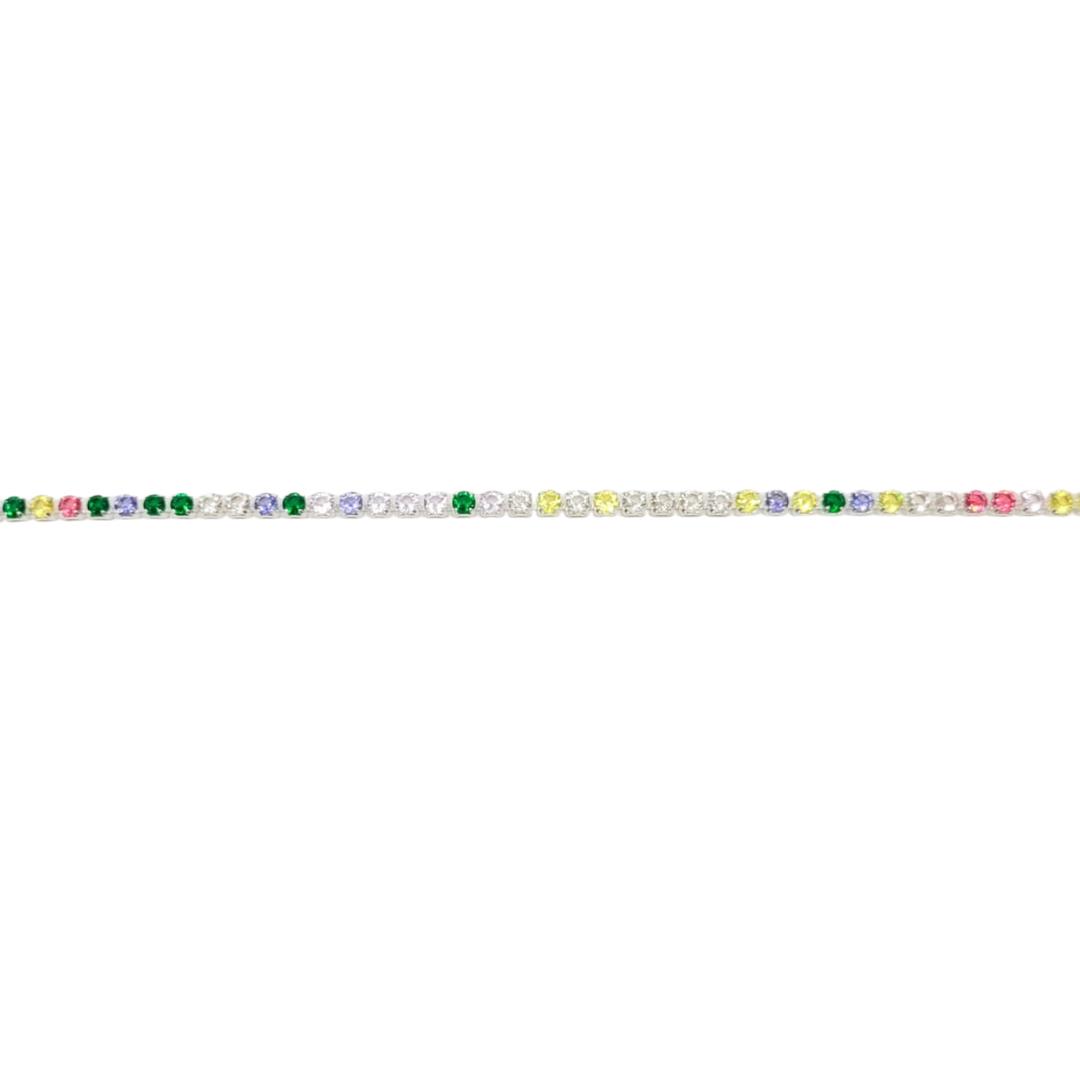 PULSEIRA CORAÇÕES STRASS PRATA