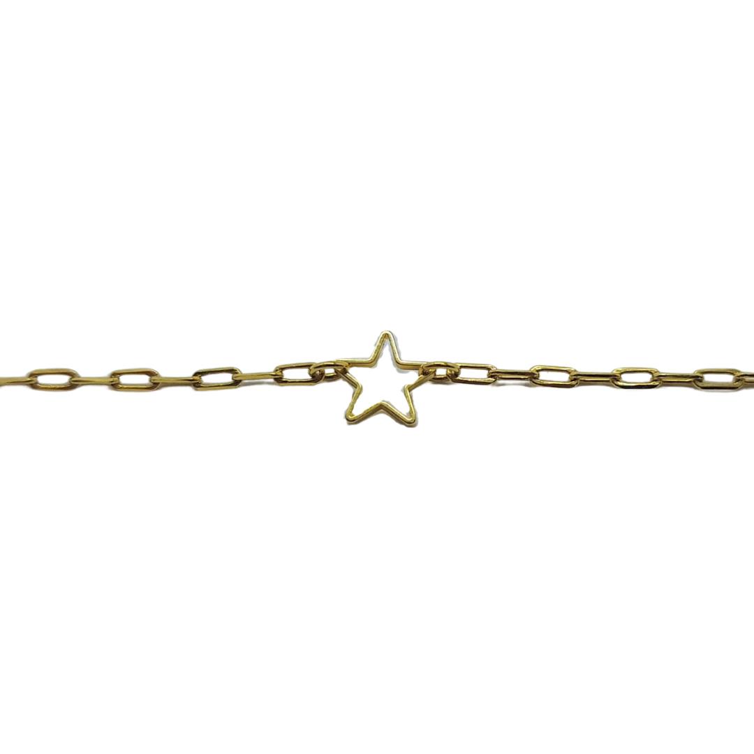 TORNOZELEIRA ESTRELA UNICA OURO