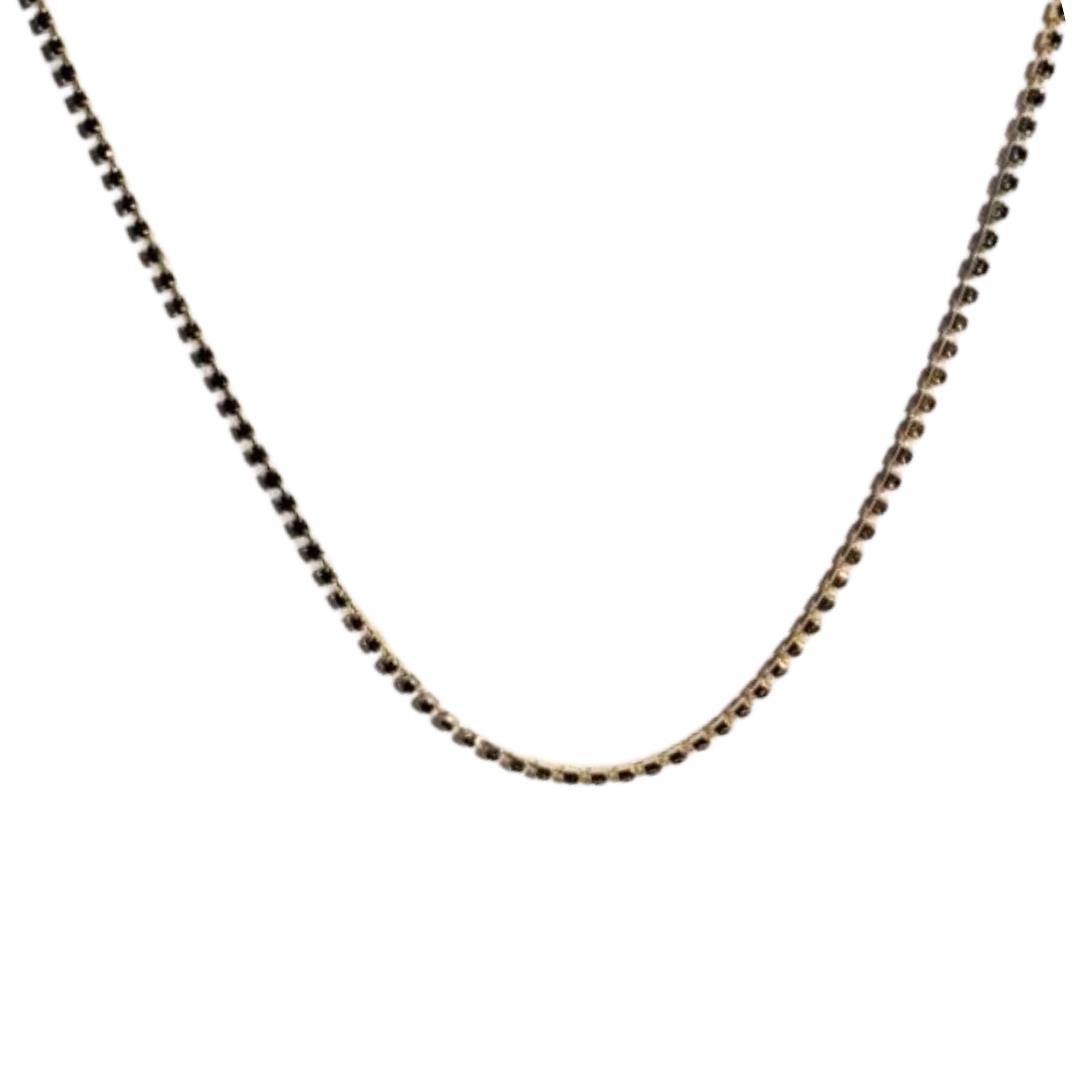 CORRENTE STRASS PRETO OURO